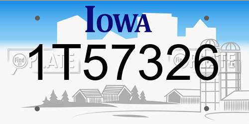 1T57326 Iowa License Plate