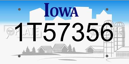 1T57356 Iowa License Plate