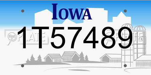 1T57489 Iowa License Plate