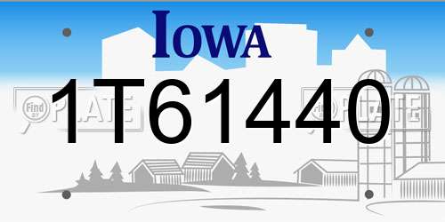 1T61440 Iowa License Plate