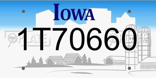 1T70660 Iowa License Plate