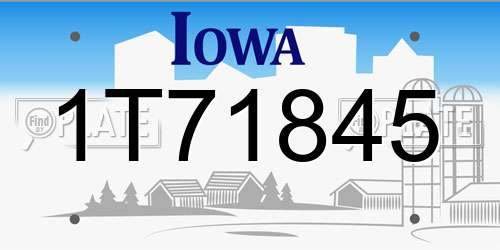 1T71845 Iowa License Plate