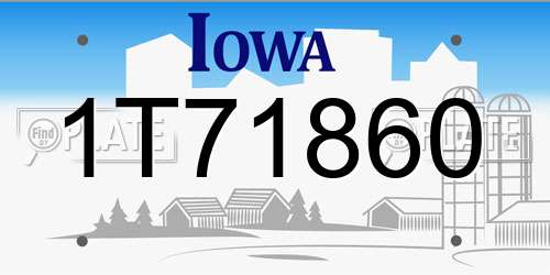 1T71860 Iowa License Plate