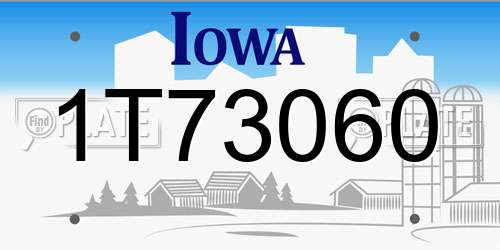 1T73060 Iowa License Plate