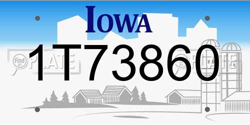 1T73860 Iowa License Plate