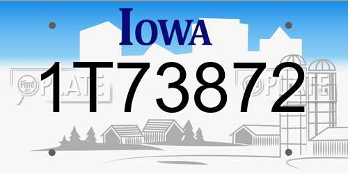 1T73872 Iowa License Plate