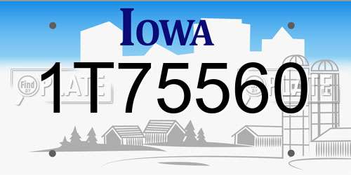 1T75560 Iowa License Plate