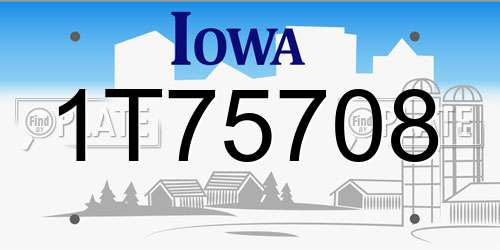 1T75708 Iowa License Plate