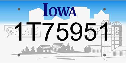 1T75951 Iowa License Plate