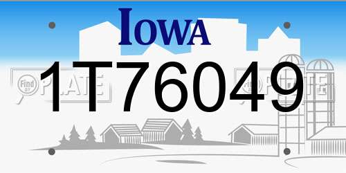 1T76049 Iowa License Plate