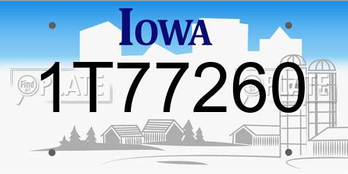 1T77260 Iowa License Plate