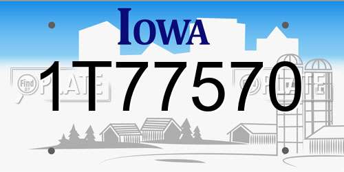 1T77570 Iowa License Plate