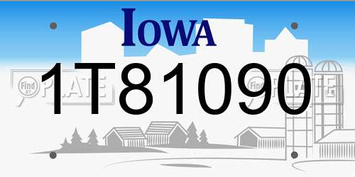 1T81090 Iowa License Plate