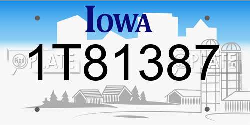 1T81387 Iowa License Plate