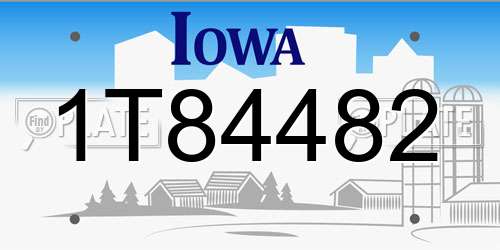 1T84482 Iowa License Plate