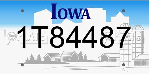 1T84487 Iowa License Plate