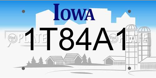 1T84A1 Iowa License Plate