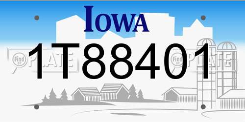 1T88401 Iowa License Plate