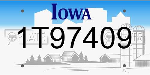 1T97409 Iowa License Plate