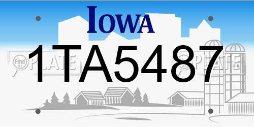1TA5487 Iowa License Plate