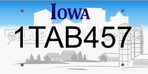 1TAB457 Iowa License Plate