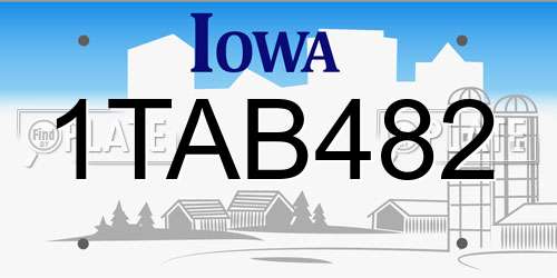 1TAB482 Iowa License Plate