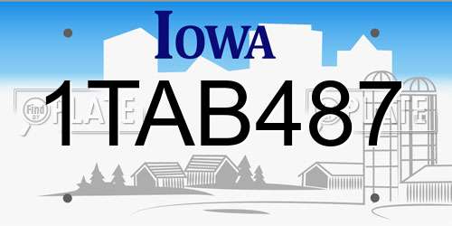 1TAB487 Iowa License Plate