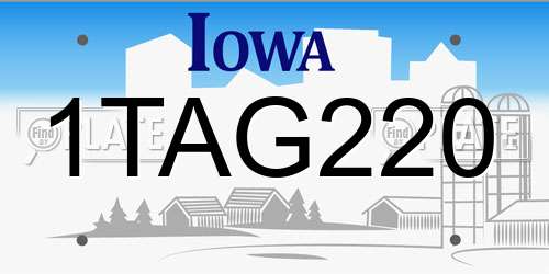 1TAG220 Iowa License Plate