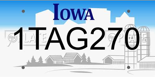 1TAG270 Iowa License Plate