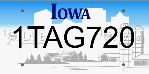 1TAG720 Iowa License Plate