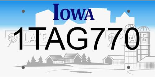 1TAG770 Iowa License Plate