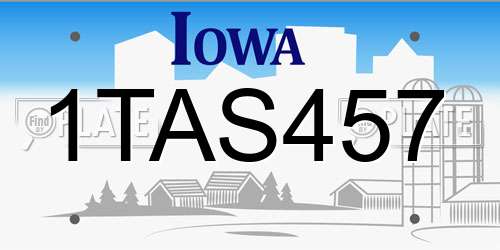 1TAS457 Iowa License Plate