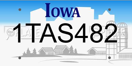 1TAS482 Iowa License Plate