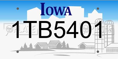 1TB5401 Iowa License Plate