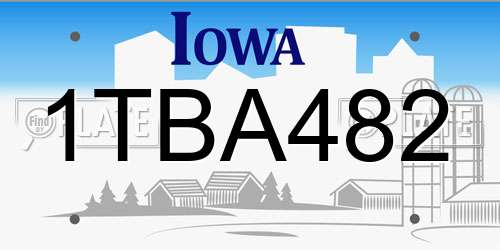 1TBA482 Iowa License Plate