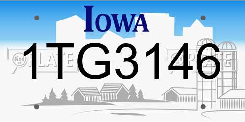 1TG3146 Iowa License Plate