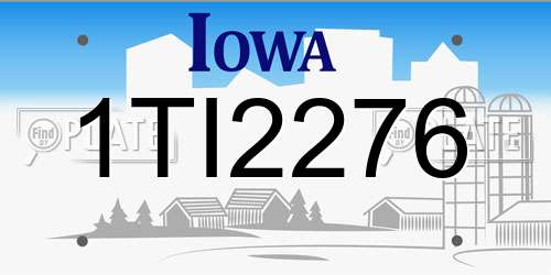 1TI2276 Iowa License Plate