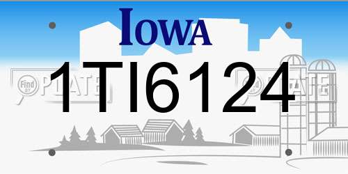 1TI6124 Iowa License Plate