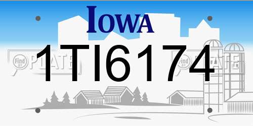 1TI6174 Iowa License Plate