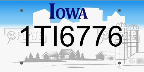 1TI6776 Iowa License Plate