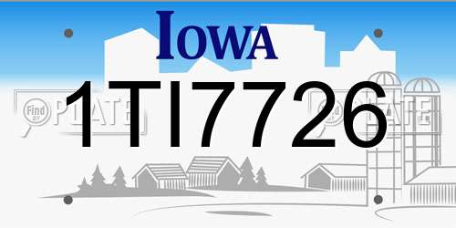 1TI7726 Iowa License Plate