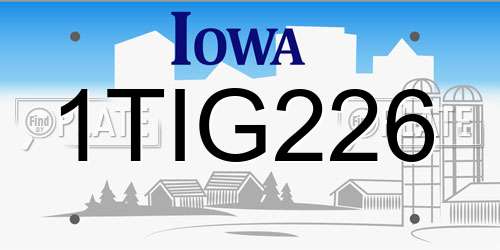 1TIG226 Iowa License Plate