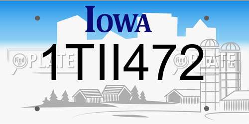 1TII472 Iowa License Plate