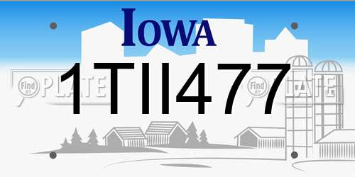 1TII477 Iowa License Plate