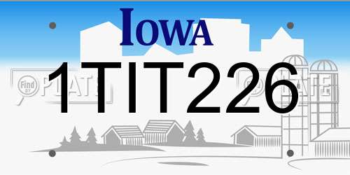 1TIT226 Iowa License Plate