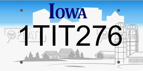 1TIT276 Iowa License Plate