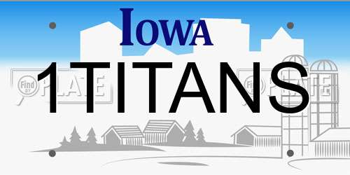 1TITANS Iowa License Plate
