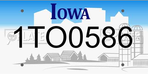 1TO0586 Iowa License Plate