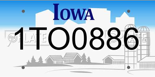 1TO0886 Iowa License Plate