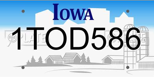 1TOD586 Iowa License Plate